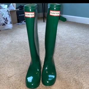 Hunter Gloss Green Tall Boots